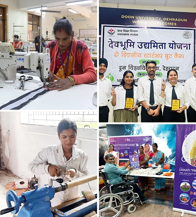Collage of participants at an EDII exhibition or workshop