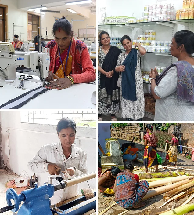 Collage of training and artisan activities