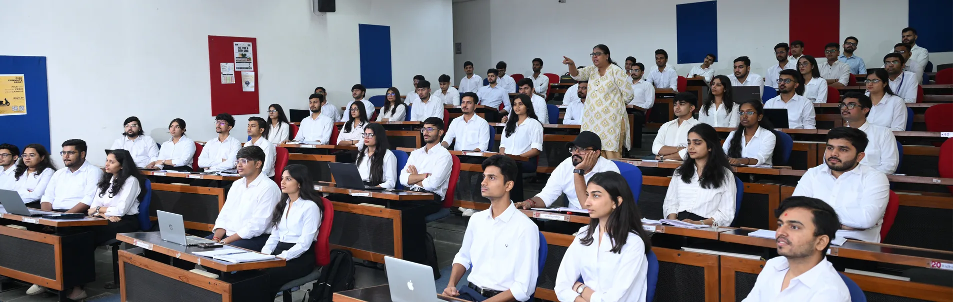 Students seated in a classroom