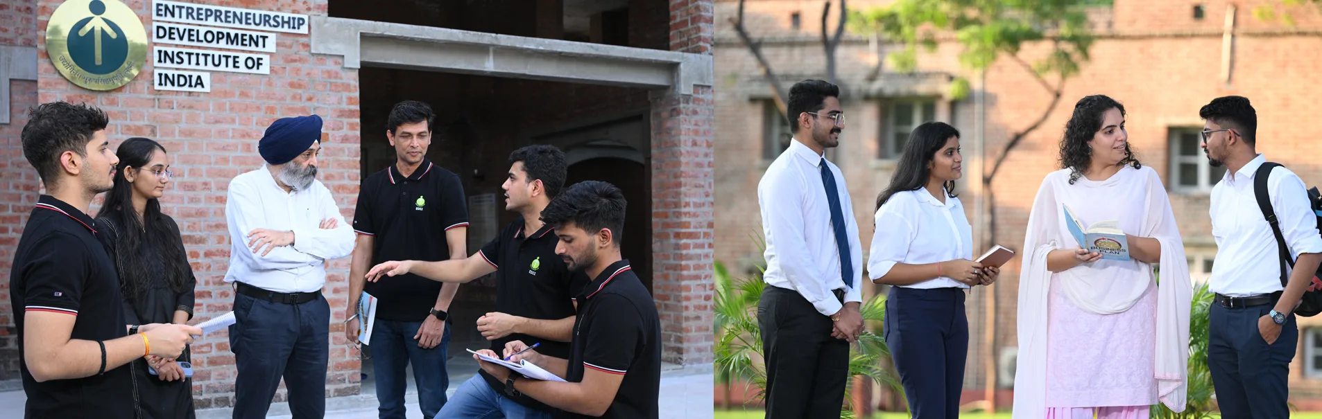 Students interacting with faculty