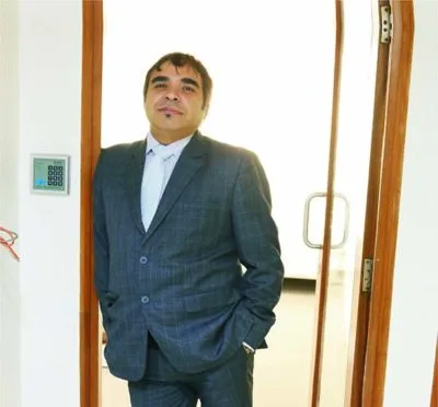 Man in a grey suit