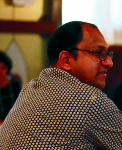Man in a brown jacket