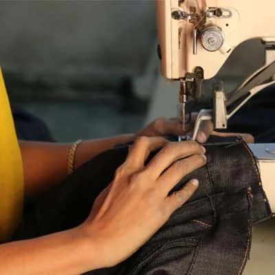 Working at a Sewing Machine