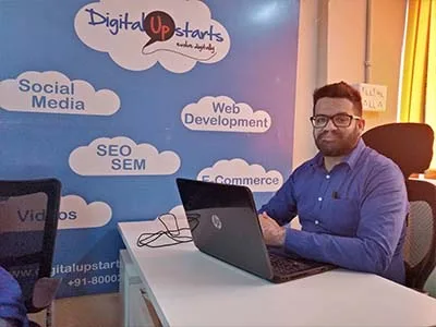 Digital Marketing at a Laptop