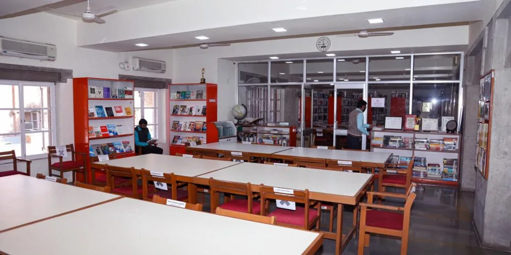 Interior of the campus library reading room