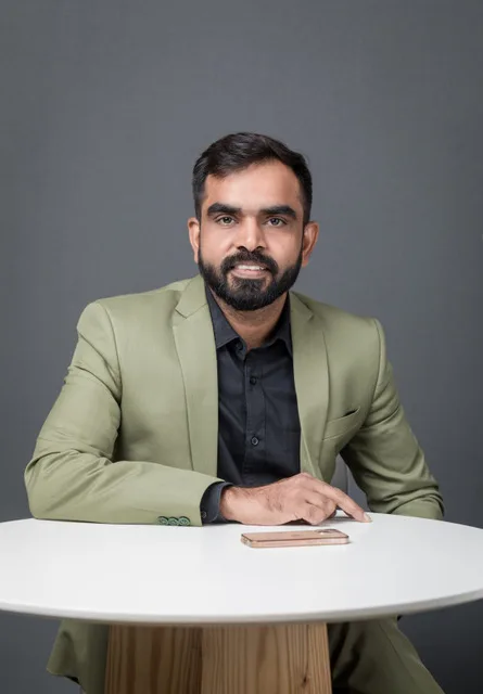 Portrait of Yogendra in formal attire