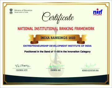 Positioned in the Band of 11-50 (Innovation Category) by the Ministry of Education, Government of India